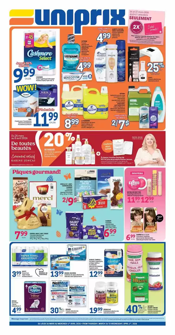 Uniprix catalogue in North York | Uniprix Weekly ad | 2026-03-26T00:00:00.000Z - 2026-04-01T00:00:00.000Z
