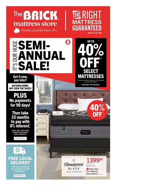 The Brick catalogue in Vancouver | Brick Mattress Store | 2026-03-26T00:00:00.000Z - 2026-03-30T00:00:00.000Z