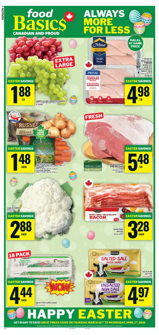 Food Basics catalogue in Quebec | Food Basics weekly flyer | 2026-03-26T00:00:00.000Z - 2026-04-01T00:00:00.000Z