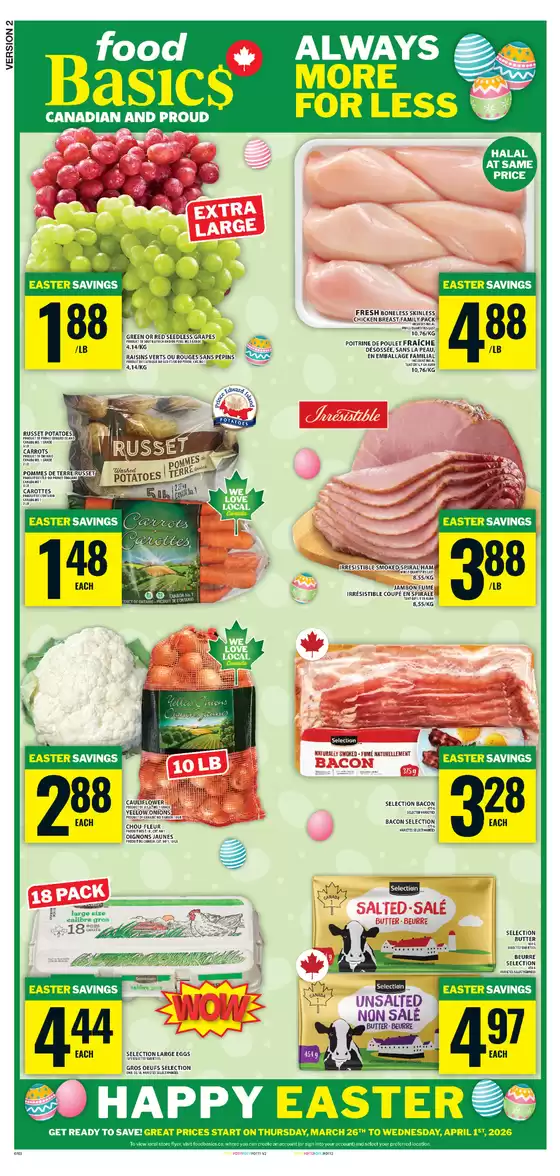 Food Basics catalogue in Quebec | Our best deals for you | 2026-03-26T00:00:00.000Z - 2026-04-01T00:00:00.000Z