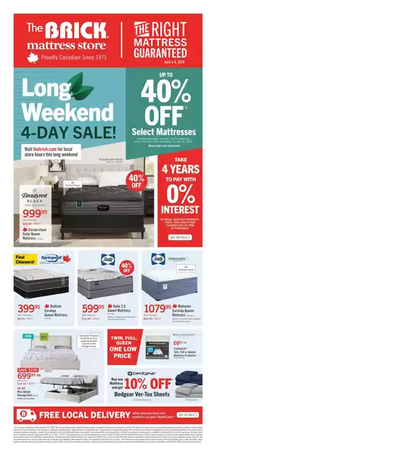 The Brick catalogue in Calgary | Brick Mattress Store | 2026-03-31T00:00:00.000Z - 2026-04-16T00:00:00.000Z