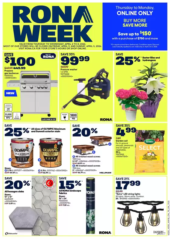 RONA catalogue in Oshawa | Top offers for all bargain hunters | 2026-04-02T00:00:00.000Z - 2026-04-08T00:00:00.000Z