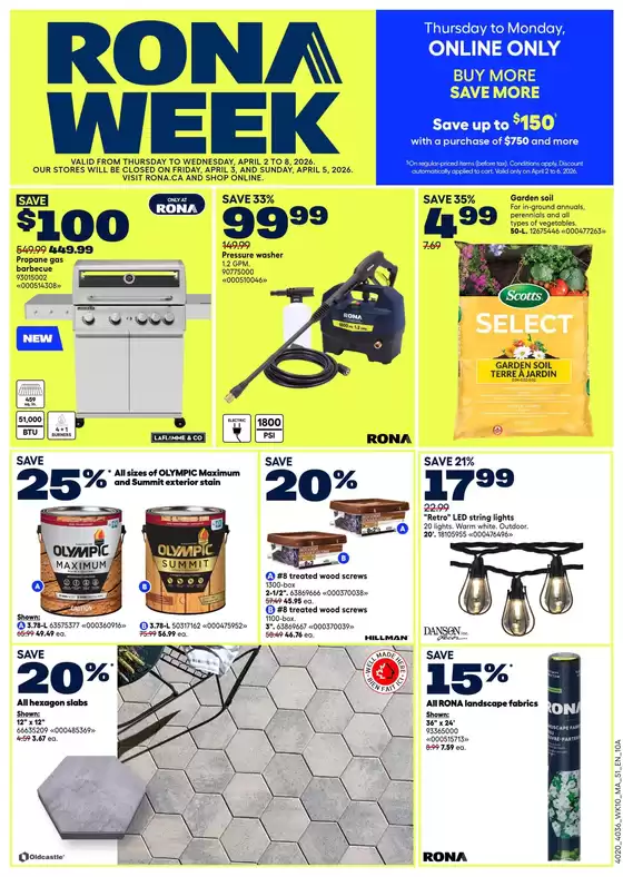 RONA catalogue in Brampton | RONA Weekly ad | 2026-04-02T00:00:00.000Z - 2026-04-08T00:00:00.000Z