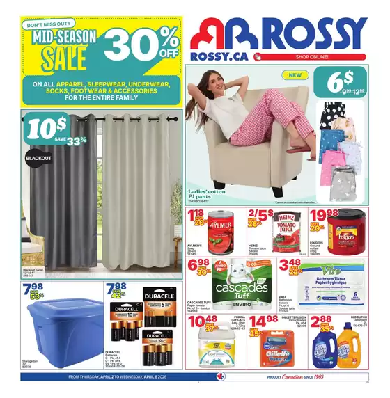 Rossy catalogue in Sarnia | Top deals for all customers | 2026-04-02T00:00:00.000Z - 2026-04-08T00:00:00.000Z
