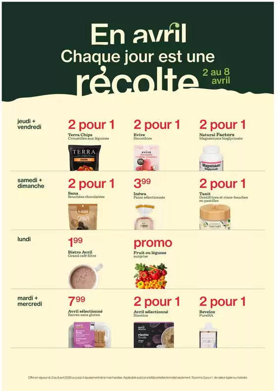 Avril catalogue in Maniwaki | En avril Chaque jour est une récolte  | 2026-04-02T00:00:00.000Z - 2026-04-08T00:00:00.000Z