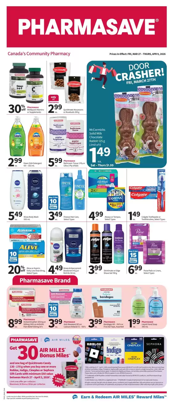 Pharmasave catalogue in Buckingham | Discounts and promotions | 2026-03-27T00:00:00.000Z - 2026-04-09T00:00:00.000Z
