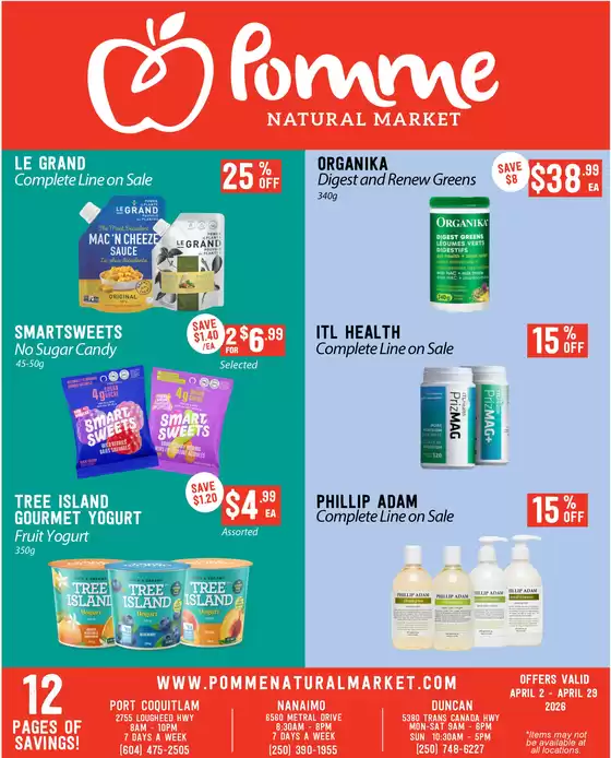 Pomme Natural Market catalogue in Oshawa | Monthly flyer  | 2026-04-02T00:00:00.000Z - 2026-04-29T00:00:00.000Z