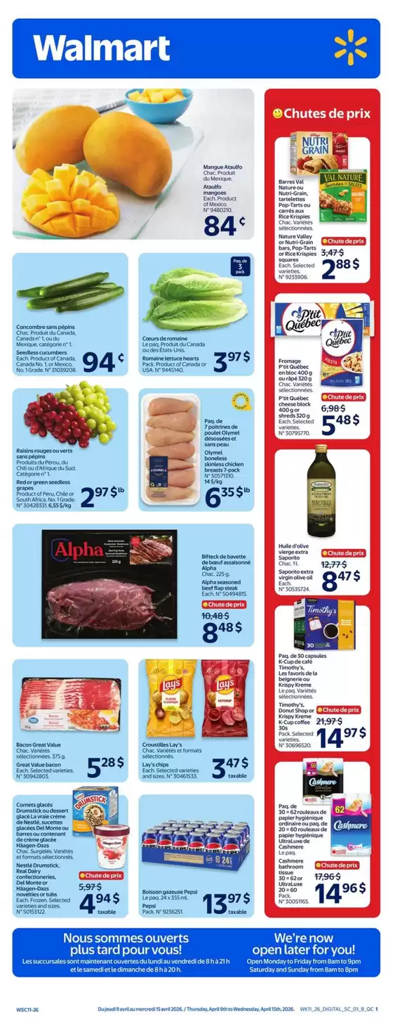 Walmart catalogue in Montreal | Discover attractive offers | 2026-04-09T00:00:00.000Z - 2026-04-15T00:00:00.000Z