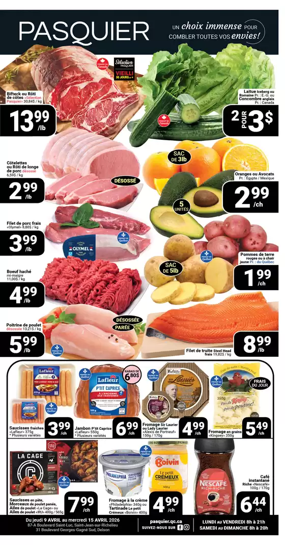 Pasquier catalogue in Labrador City | Circulaire du 9 au 15 avril | 2026-04-10T00:00:00.000Z - 2026-04-15T00:00:00.000Z