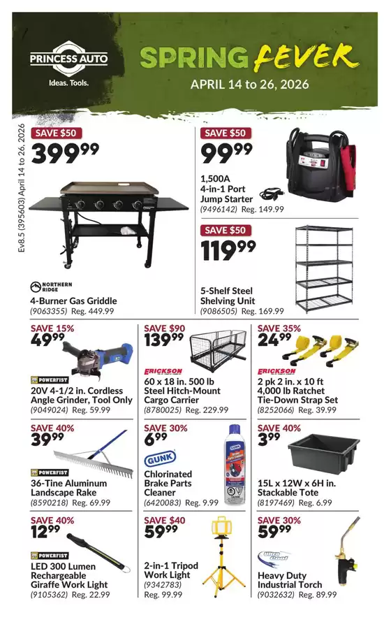 Princess Auto catalogue in Stoughton | Current deals and offers | 2026-04-14T00:00:00.000Z - 2026-04-26T00:00:00.000Z