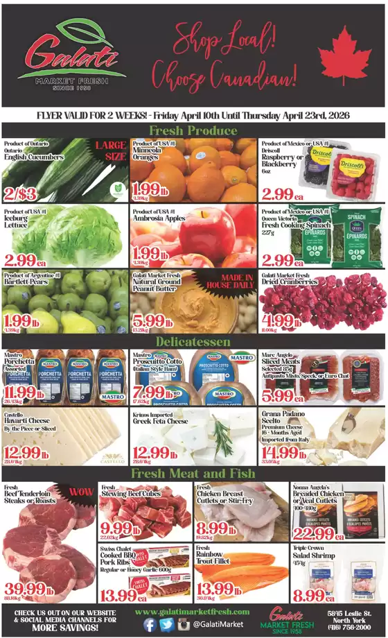 Galati Market Fresh catalogue in Sainte-Thérèse | Shop local ,choose canadian ! | 2026-04-14T00:00:00.000Z - 2026-04-23T00:00:00.000Z