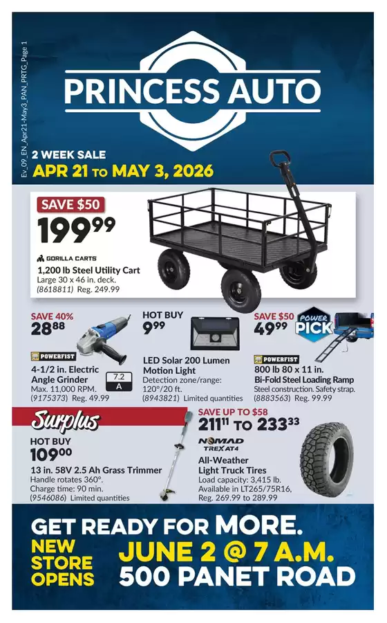Princess Auto catalogue in Markham | Discounts and promotions | 2026-04-21T00:00:00.000Z - 2026-05-03T00:00:00.000Z