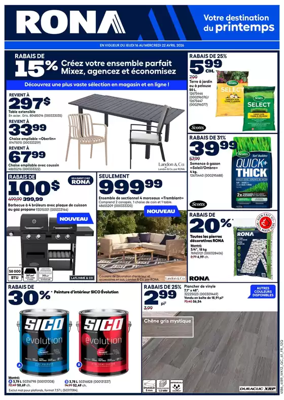 RONA catalogue in Montreal | Offers for bargain hunters | 2026-04-16T00:00:00.000Z - 2026-04-22T00:00:00.000Z