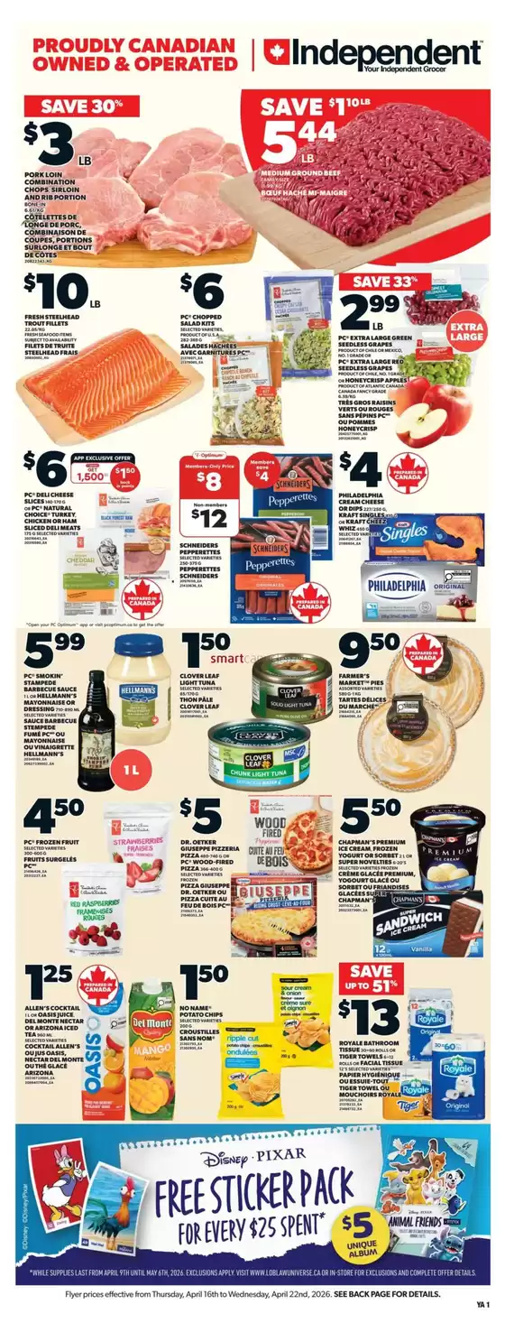 Independent Grocer catalogue in Belleville | Discounts and promotions | 2026-04-16T00:00:00.000Z - 2026-04-22T00:00:00.000Z