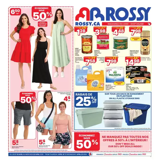 Rossy catalogue in Laval | Great discounts on selected products | 2026-04-16T00:00:00.000Z - 2026-04-22T00:00:00.000Z