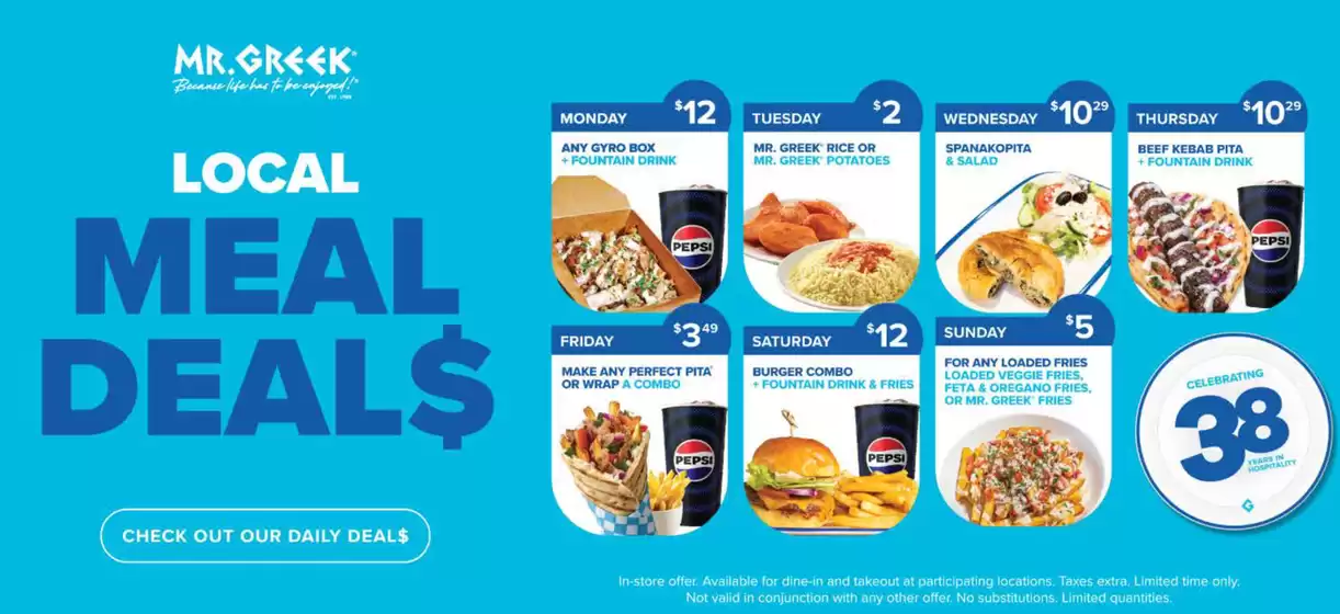 Mr Greek catalogue in Richmond Hill | Local meal deals | 2026-04-16T00:00:00.000Z - 2026-04-30T00:00:00.000Z