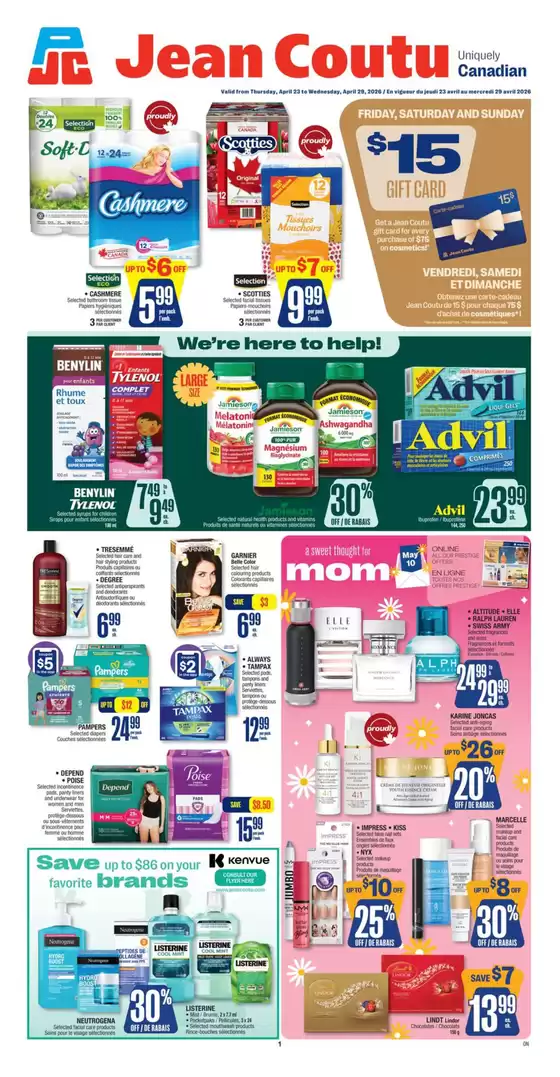Jean Coutu catalogue | Current deals and offers | 2026-04-23T00:00:00.000Z - 2026-04-29T00:00:00.000Z