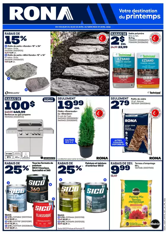 RONA catalogue | Top deals and discounts | 2026-04-23T00:00:00.000Z - 2026-04-29T00:00:00.000Z