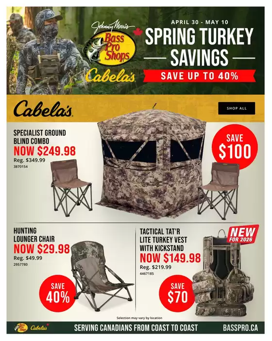 Cabela's catalogue | Spring turkey savings  | 2026-04-30T00:00:00.000Z - 2026-05-10T00:00:00.000Z