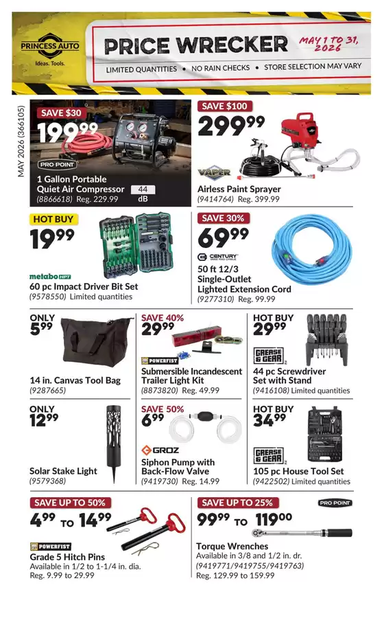 Princess Auto catalogue | Exclusive deals and bargains | 2026-05-01T00:00:00.000Z - 2026-05-31T00:00:00.000Z