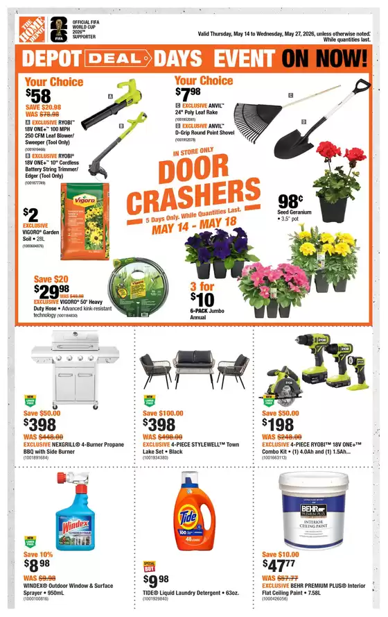 Home Depot catalogue | Top deals for all customers | 2026-05-14T00:00:00.000Z - 2026-05-27T00:00:00.000Z