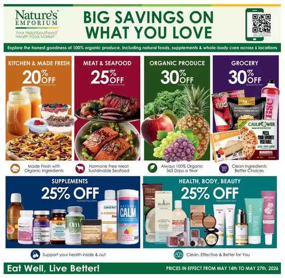 Nature's Emporium catalogue in Montreal | Big savings on what you love | 2026-05-15T00:00:00.000Z - 2026-05-27T00:00:00.000Z