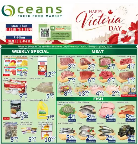 Oceans Fresh Food Market catalogue in Leamington | Enjoy Special deals everyday | 2026-05-18T00:00:00.000Z - 2026-05-21T00:00:00.000Z