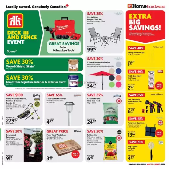 Home Hardware catalogue in Wynyard | Our best deals for you | 2026-05-21T00:00:00.000Z - 2026-06-03T00:00:00.000Z