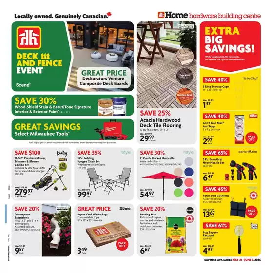 Home Hardware catalogue in Marathon | Top deals for all customers | 2026-05-21T00:00:00.000Z - 2026-06-03T00:00:00.000Z