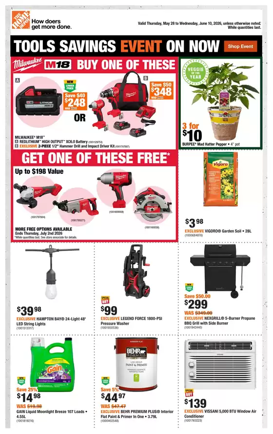 Home Depot catalogue | Top deals and discounts | 2026-05-28T00:00:00.000Z - 2026-06-10T00:00:00.000Z