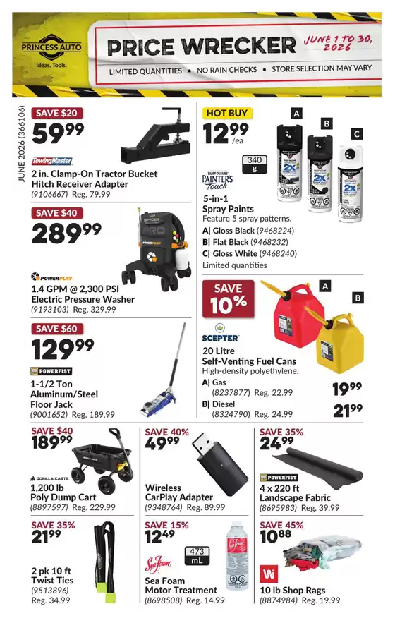 Princess Auto catalogue in Kamloops | Exclusive deals for our customers | 2026-06-01T00:00:00.000Z - 2026-06-30T00:00:00.000Z