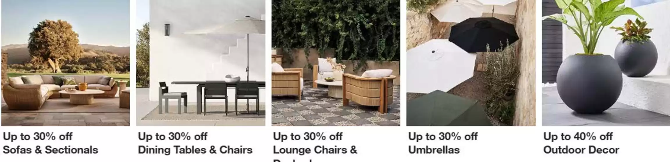 Crate & Barrel catalogue | Up to 30% off Outdoor Furniture | 2026-06-05T00:00:00.000Z - 2026-06-21T00:00:00.000Z