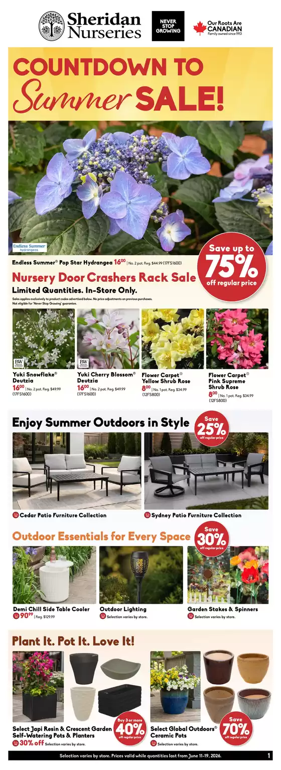 Sheridan Nurseries catalogue | Nursery door crashers - up to 75% off | 2026-06-11T00:00:00.000Z - 2026-06-19T00:00:00.000Z
