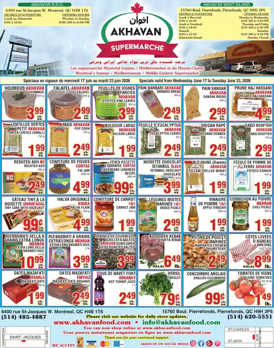 Akhavan catalogue | Spéciaux en vigueur du mercredi 17 juin au mardi 23 juin 2026 | 2026-06-19T00:00:00.000Z - 2026-06-23T00:00:00.000Z