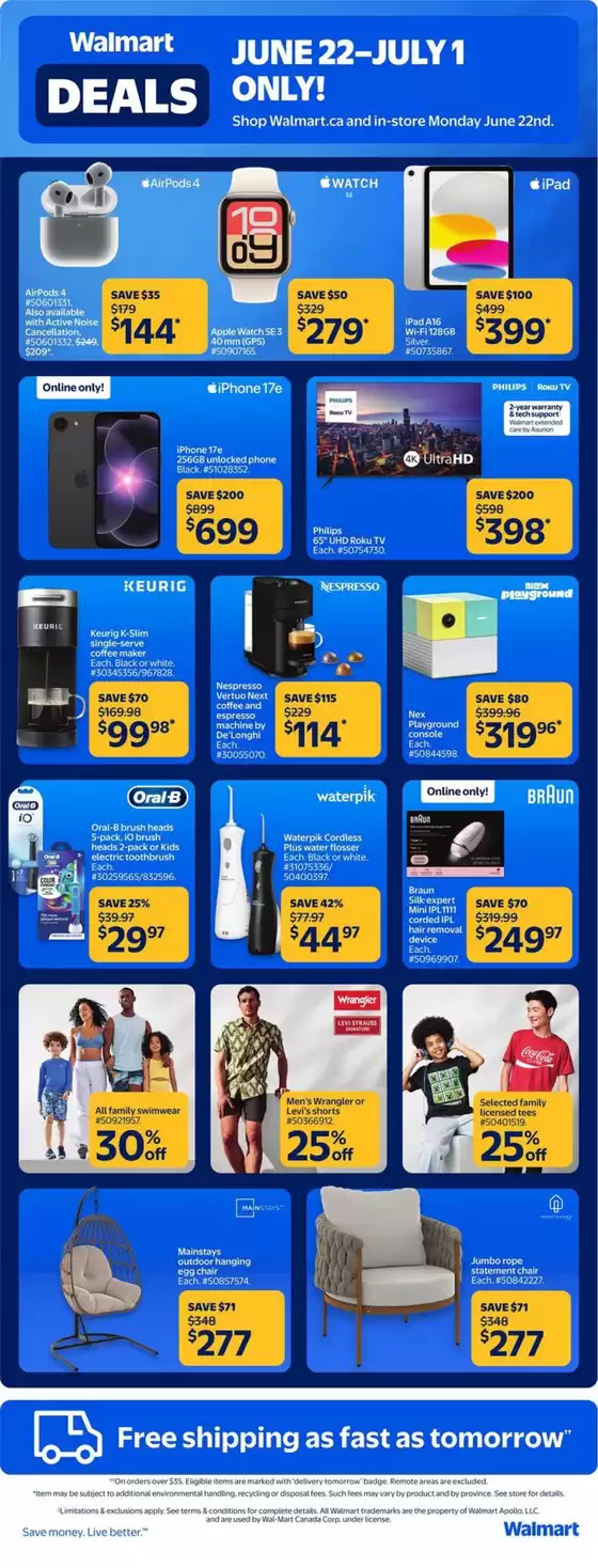 Walmart catalogue | Our best offers for you | 2026-06-22T00:00:00.000Z - 2026-07-01T00:00:00.000Z