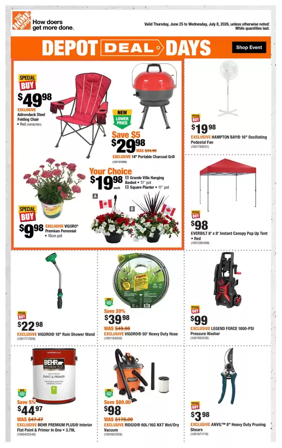 Home Depot catalogue | Top offers for all bargain hunters | 2026-06-25T00:00:00.000Z - 2026-07-08T00:00:00.000Z