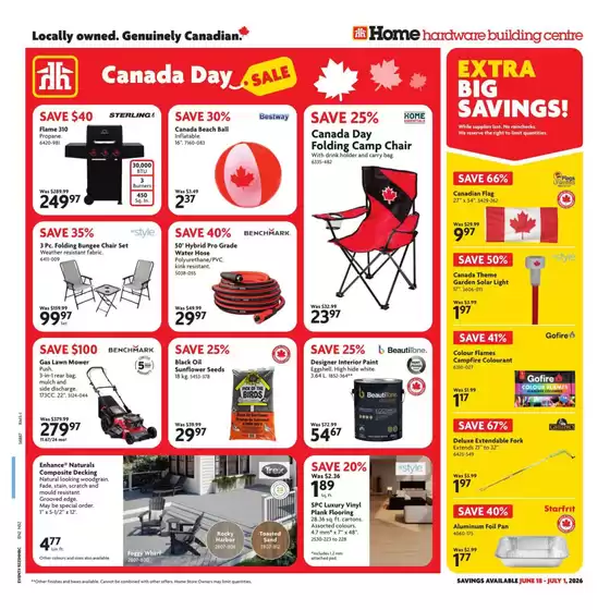 Home Hardware catalogue in Christina Lake | Wide range of offers | 2026-06-18T00:00:00.000Z - 2026-07-01T00:00:00.000Z