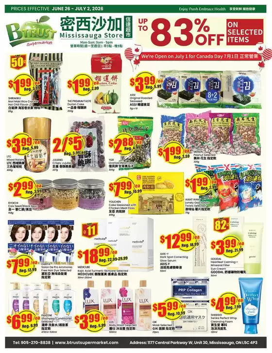 Btrust Supermarket catalogue | Up to 83 %  | 2026-06-26T00:00:00.000Z - 2026-07-02T00:00:00.000Z