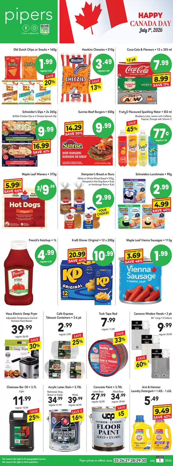 Pipers catalogue | Weekly flyer  | 2026-06-26T00:00:00.000Z - 2026-06-30T00:00:00.000Z