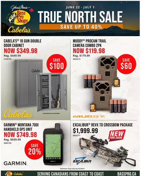 Cabela's catalogue | True the north sale  | 2026-06-29T00:00:00.000Z - 2026-07-01T00:00:00.000Z
