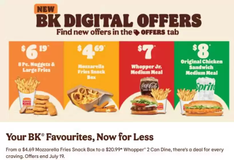 Burger King catalogue | BK digital offers | 2026-06-29T00:00:00.000Z - 2026-07-19T00:00:00.000Z