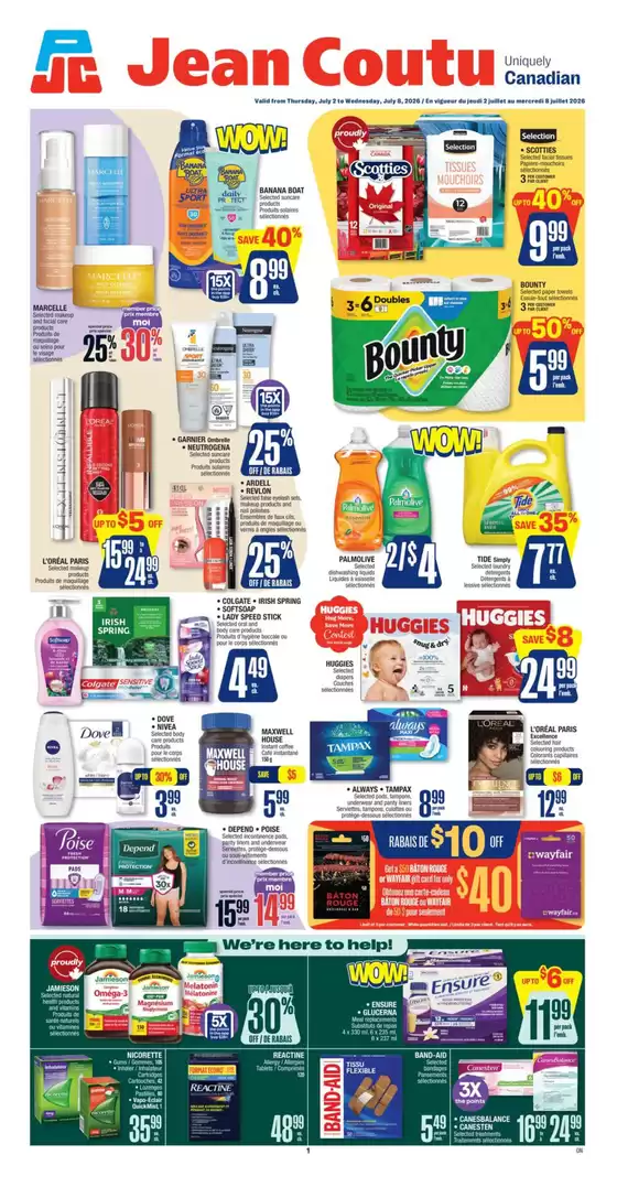 Jean Coutu catalogue | Top offers for all bargain hunters | 2026-07-02T00:00:00.000Z - 2026-07-08T00:00:00.000Z