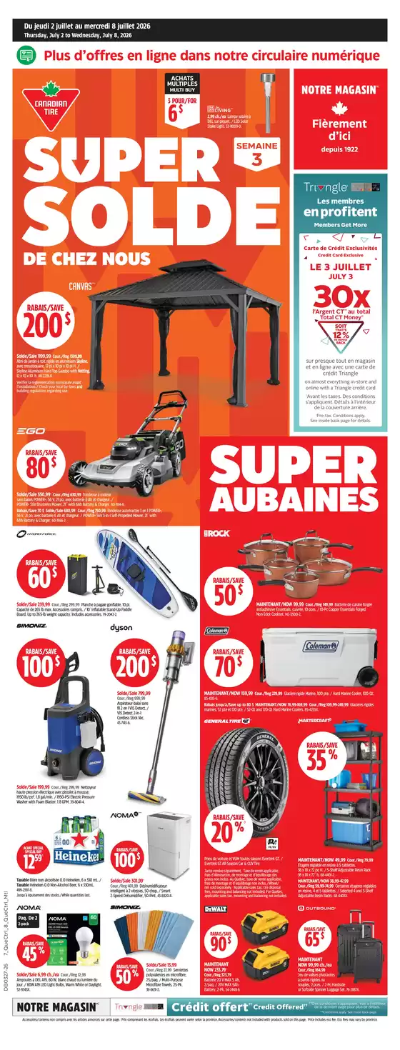 Canadian Tire catalogue in Rouyn-Noranda | Current bargains and offers | 2026-07-02T00:00:00.000Z - 2026-07-08T00:00:00.000Z