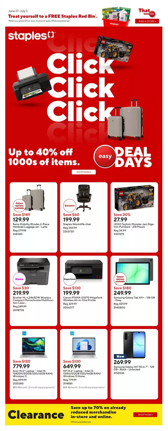 Staples catalogue in Rouyn-Noranda | Up to 40% off 1000s of items | 2026-06-30T00:00:00.000Z - 2026-07-02T00:00:00.000Z