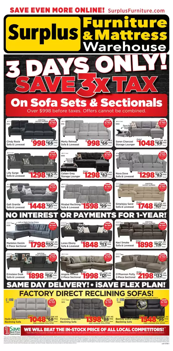 Surplus Furniture catalogue | Save even more online! | 2026-07-03T00:00:00.000Z - 2026-07-05T00:00:00.000Z