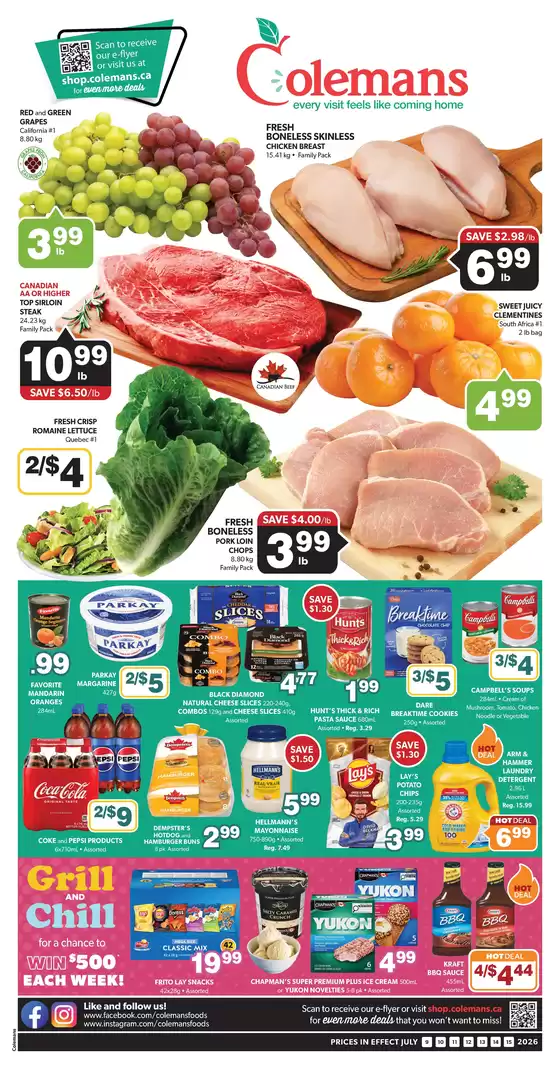 Coleman's catalogue in Kitchener | Top deals for all customers | 2026-07-09T00:00:00.000Z - 2026-07-15T00:00:00.000Z