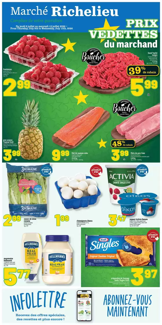 Marché Richelieu catalogue | Prix vedettes du marchand | 2026-07-09T00:00:00.000Z - 2026-07-15T00:00:00.000Z