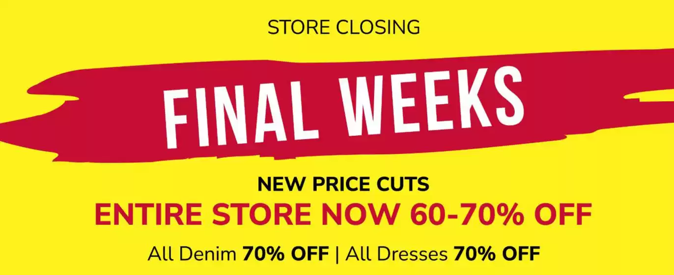Warehouse One catalogue | Final weeks up to 70 % off  | 2026-07-13T00:00:00.000Z - 2026-07-27T00:00:00.000Z