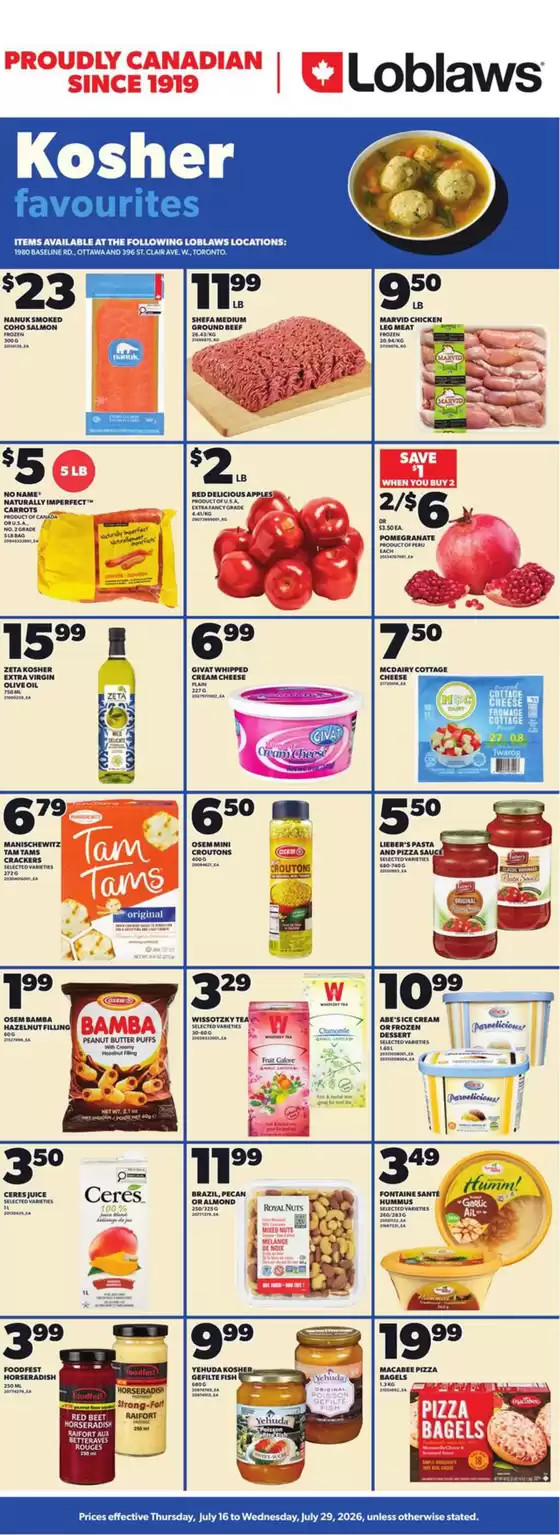 Loblaws catalogue in Kingston | Prices effective July 16 toJuly 29 2026, | 2026-07-16T00:00:00.000Z - 2026-07-29T00:00:00.000Z
