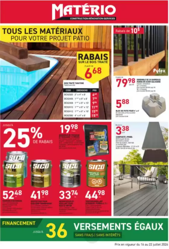 Matério catalogue | Tous les matériaux pour votre projet patio | 2026-07-16T00:00:00.000Z - 2026-07-22T00:00:00.000Z